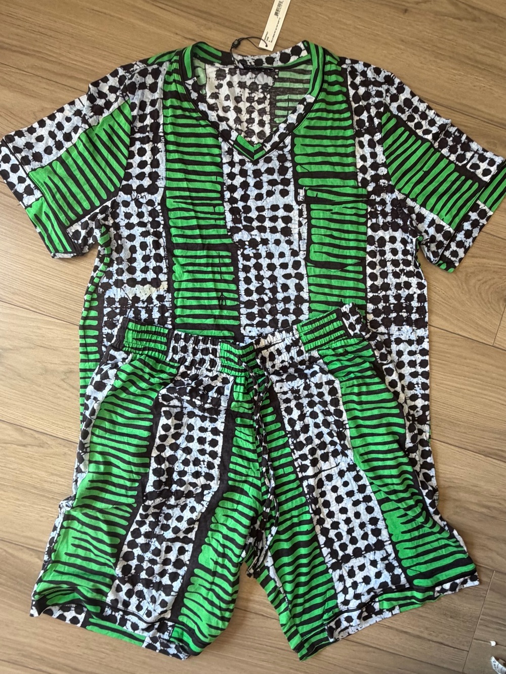 Cosabella Mens Aggie Printed Pajama Lounge Set w/pockets Shorts Sz M NWT